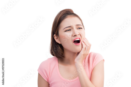 Asian woman with toothache