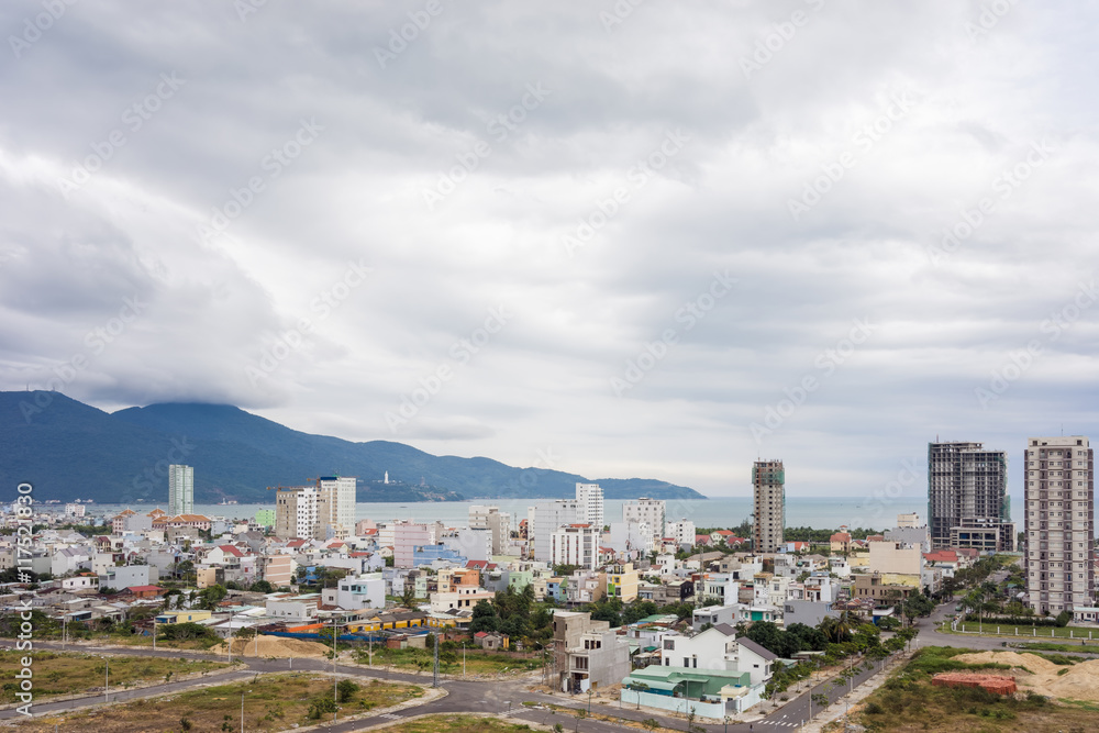 Aerial view on Cityscape of Danang in Vietnam