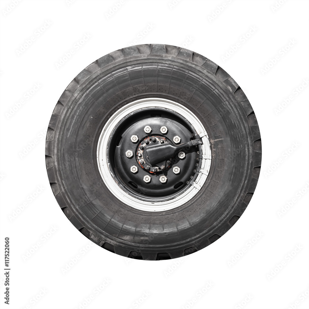 Fototapeta premium Truck wheel isolated on white