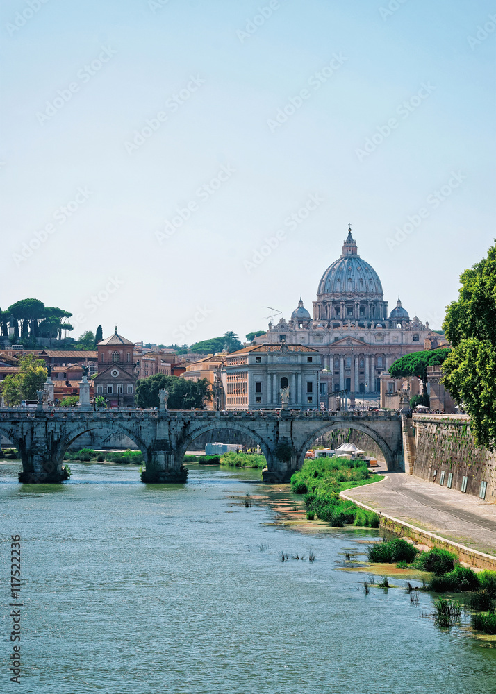 Dome of Saint Peter Basilica and Ponte Sant Angelo