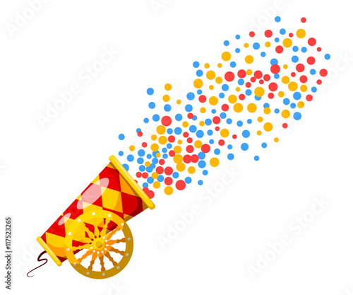 Vintage Cannon. Cartoon style. Image of an old cannon, which sho