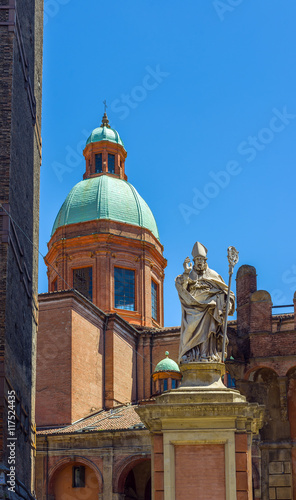 Piazza di Porta Ravegnana in Bologna. Emilia-Romagna. Italy. photo