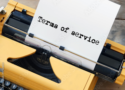 Terms of service - yellow typewriter