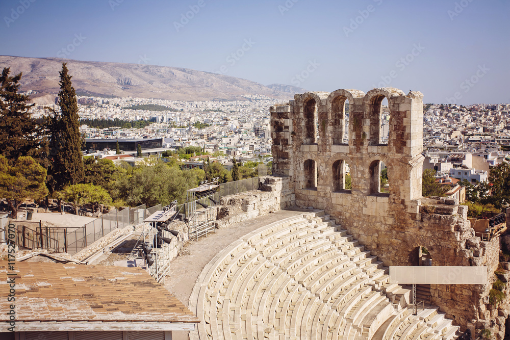 Amphitheater of the Acropolis of Athens. UNESCO World Hetiage si
