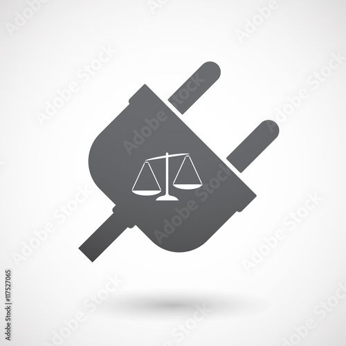 Isolated male plug with  an unbalanced weight scale