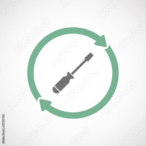 Isolated reuse icon with a screwdriver