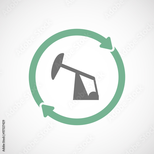 Isolated reuse icon with a horsehead pump