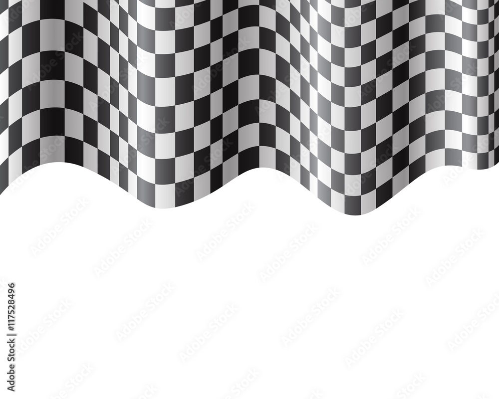 Fototapeta premium Checkered flag and white space design for race sport background vector illustration.