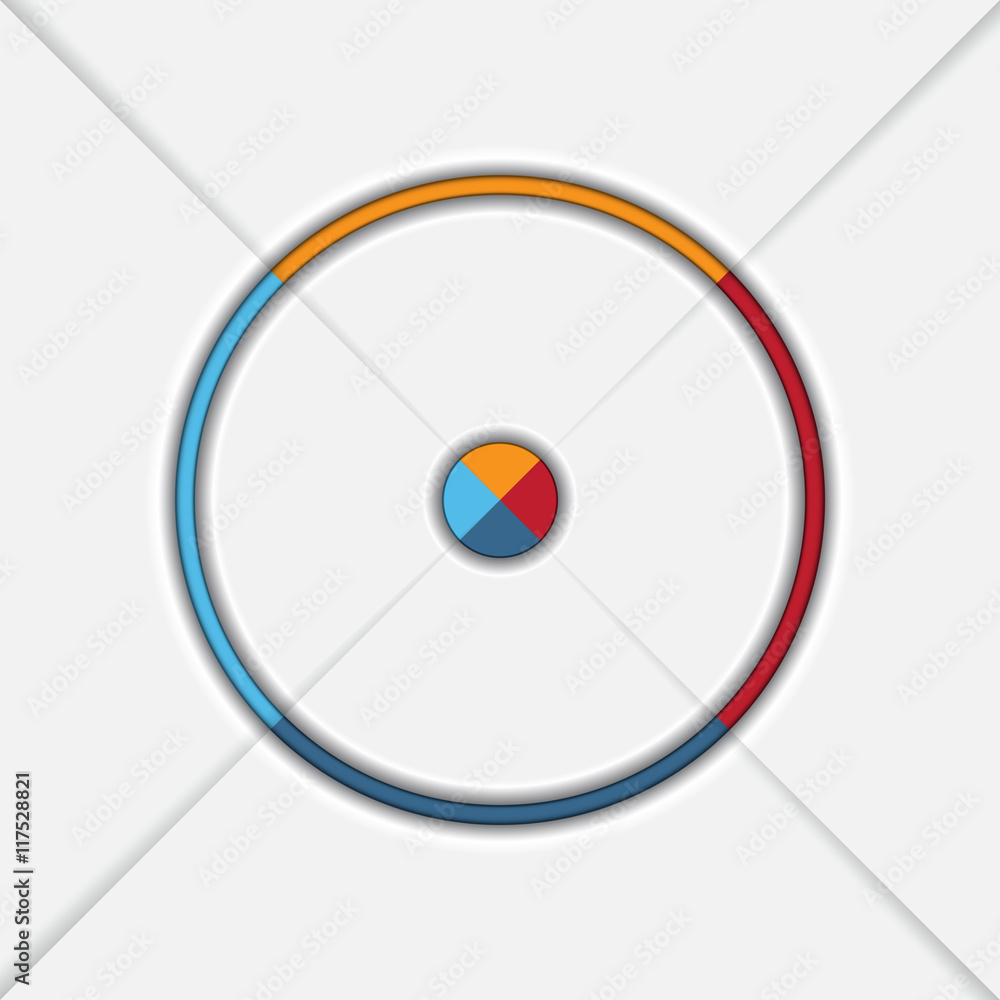 Infographic template on 4 positions Pie chart