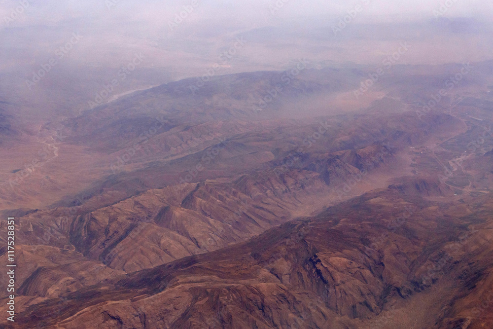 aerial view on mountains in Iran