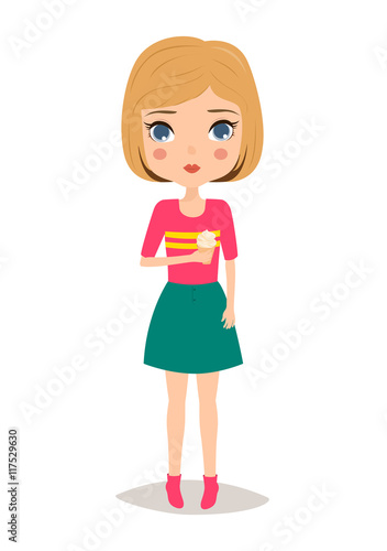 beautiful and cute teenage girls in summer clothes