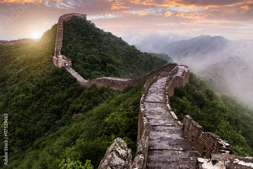Foto The Great wall of China: 7 wonder of the world.