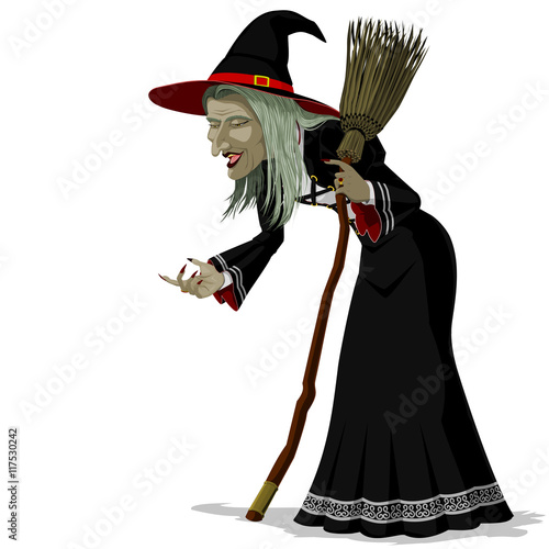 Isolated  witch for happy halloween
