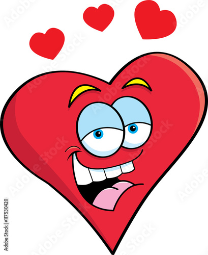 Cartoon illustration of a smiling heart