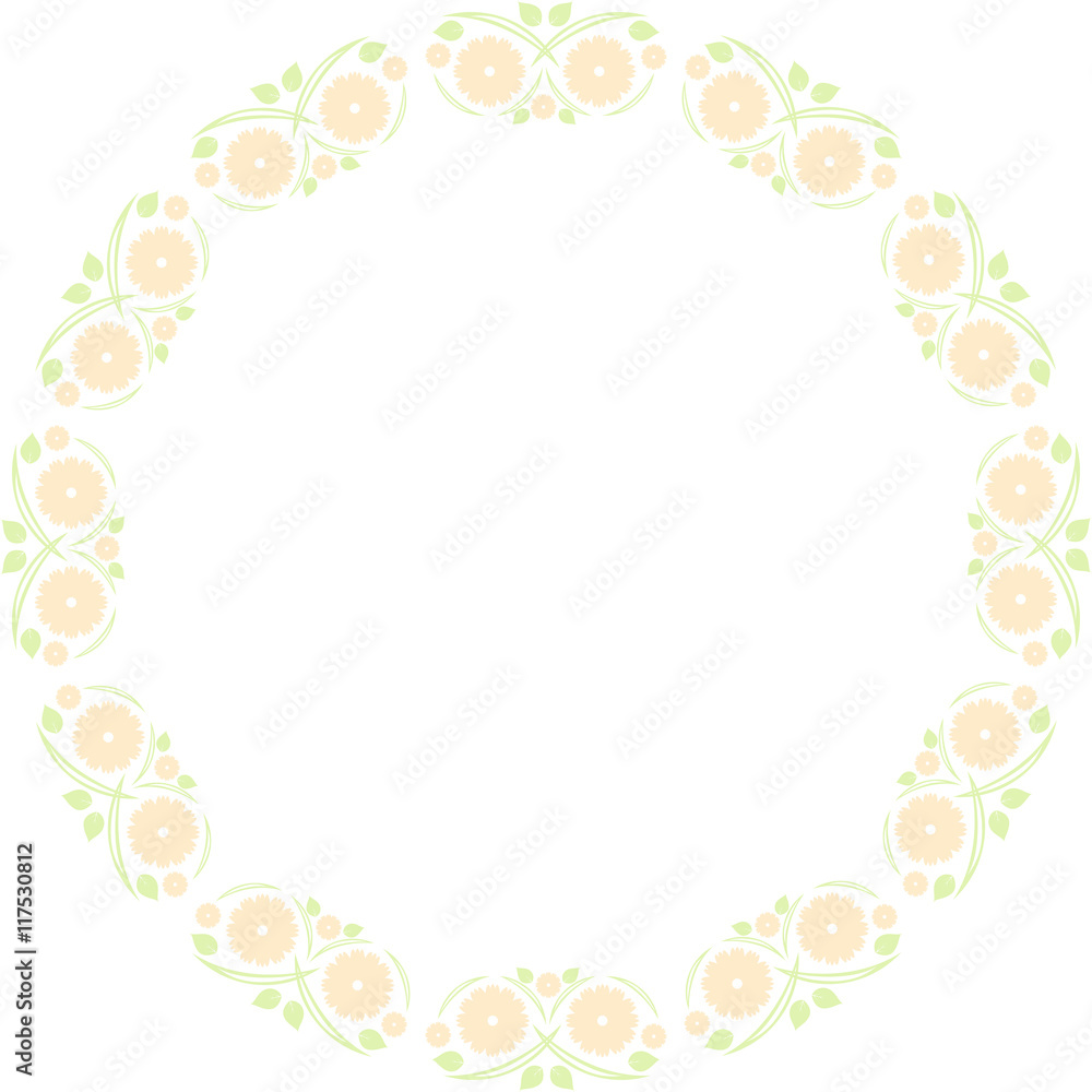 round frame from floral pattern round frame from floral pattern