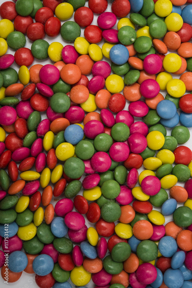 Obraz premium A pile of colorful chewy dragees