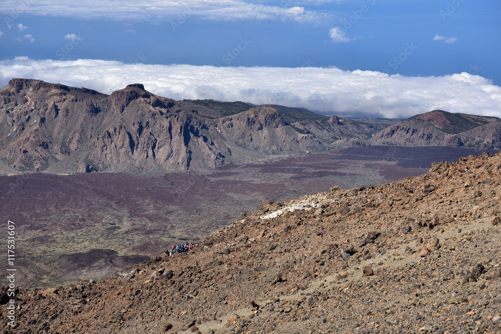 Gipfel des Teide und Blick auf Teneriffa