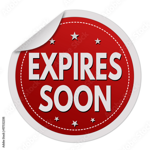 Expires soon red sticker