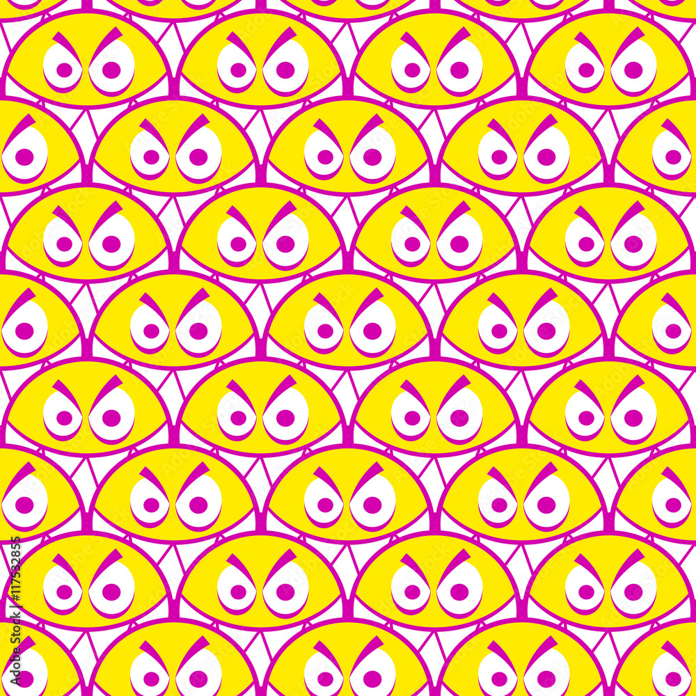 Fototapeta premium Funny smiling emoticons seamless pattern.
