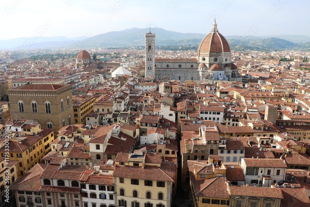 Florence in Italy with the great dome of Cathedral Santa Maria del Fiore