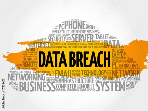 Data Breach word cloud collage, business concept background
