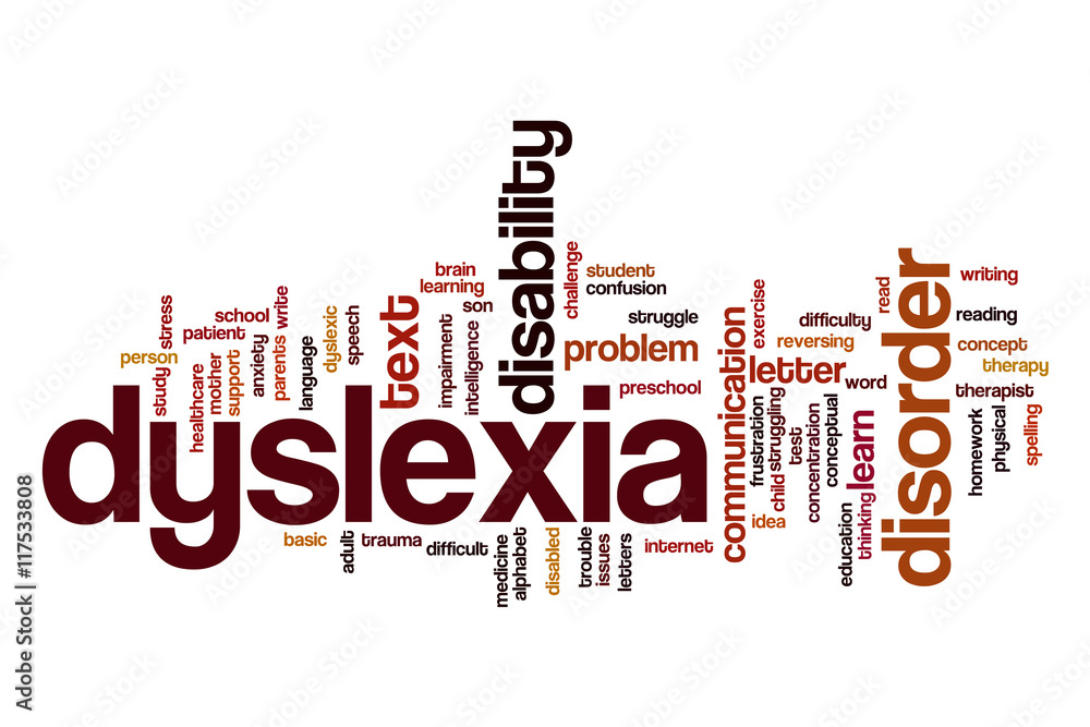 Dyslexia word cloud concept
