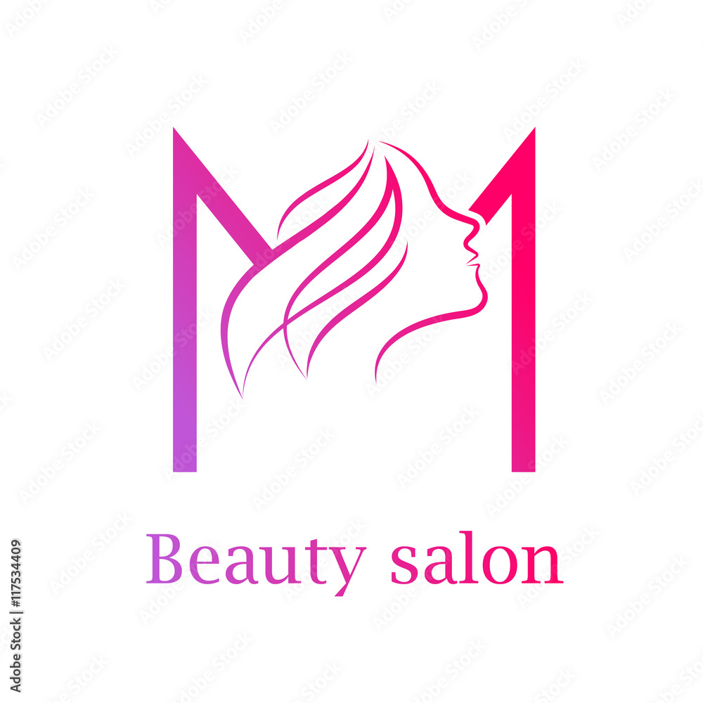 Abstract Letter M Logo Beauty Salon Logo Design Template Stock Vector Adobe Stock