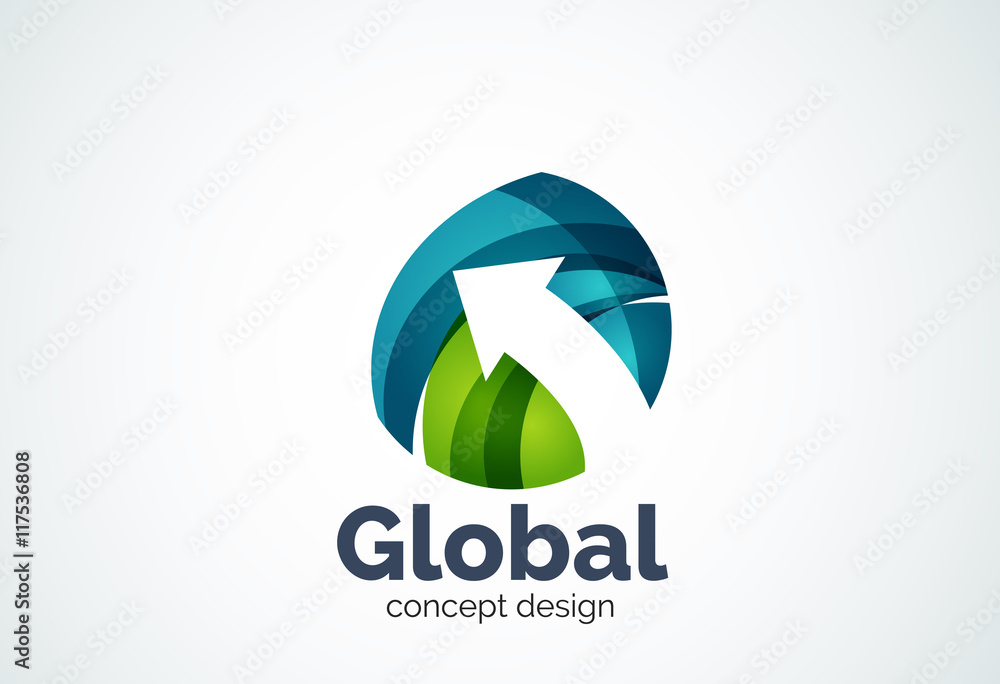 Globe with arrow logo template Globe with arrow logo template
