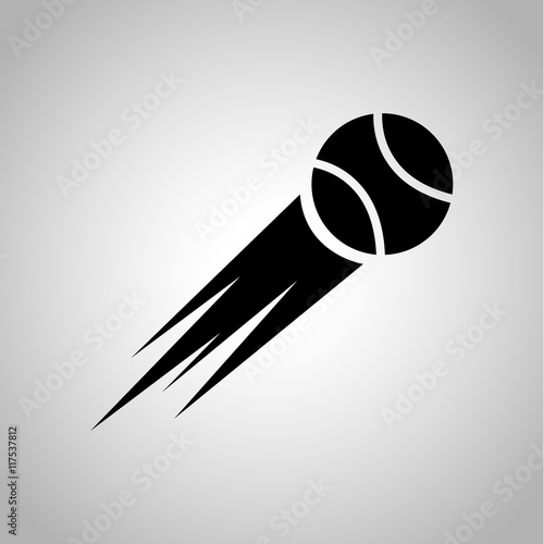 Baseball ball fly icon on the background