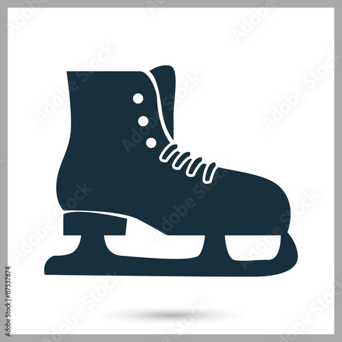 Skates for figure skating icon on the background