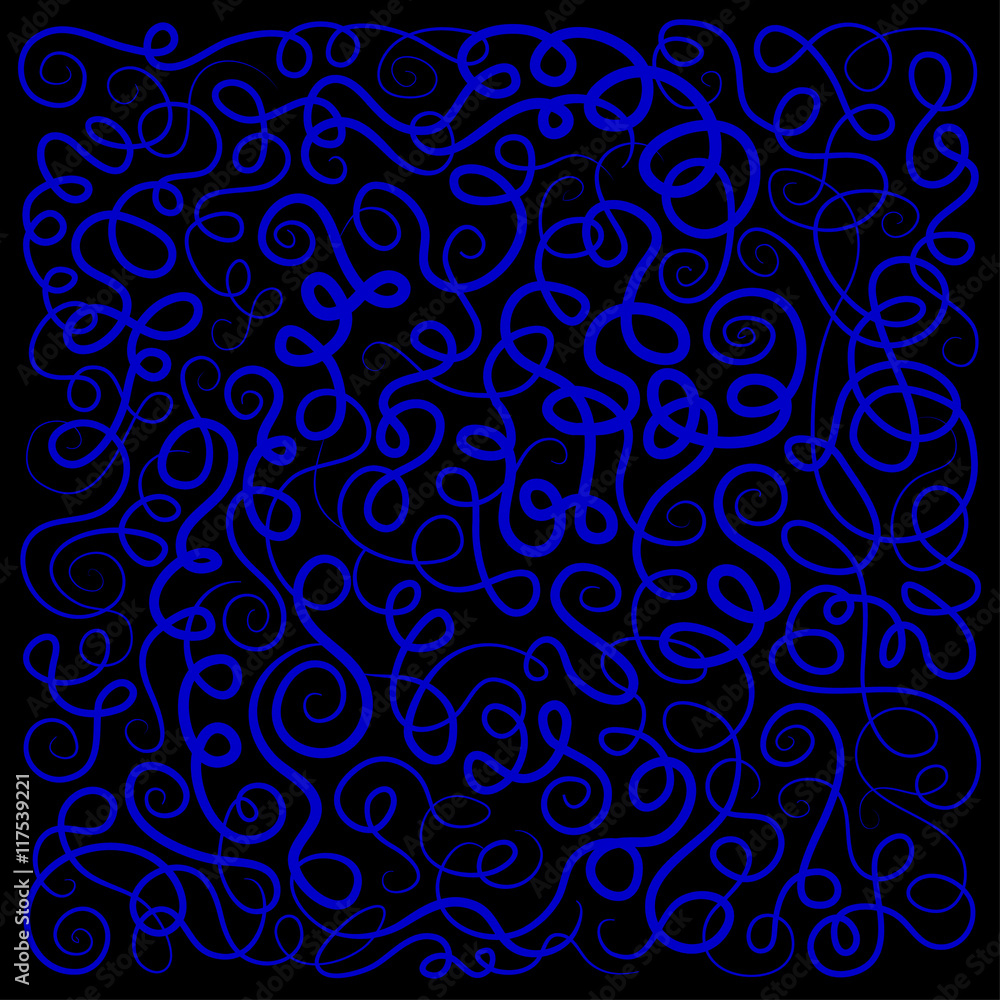 Decorative curly waves neon lines pattern Decorative curly waves neon lines pattern