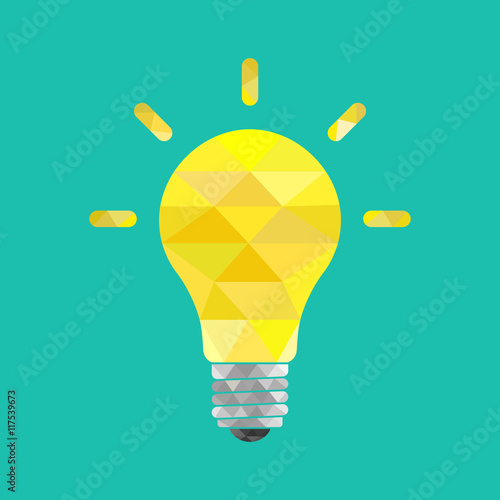 Light bulb. Vector Illustration on low poly style