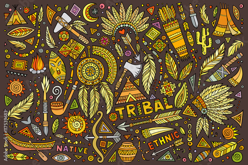 Tribal native set of symbols