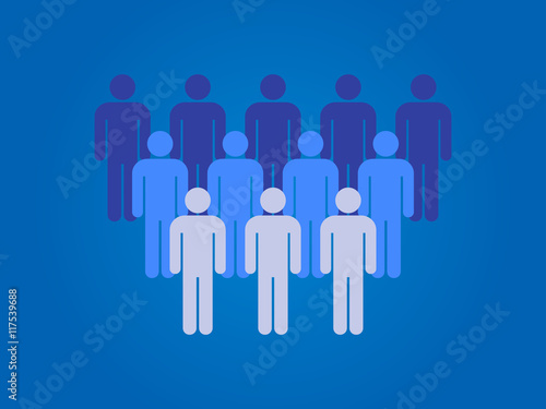 Illustration of crowd of people. Social icon. 