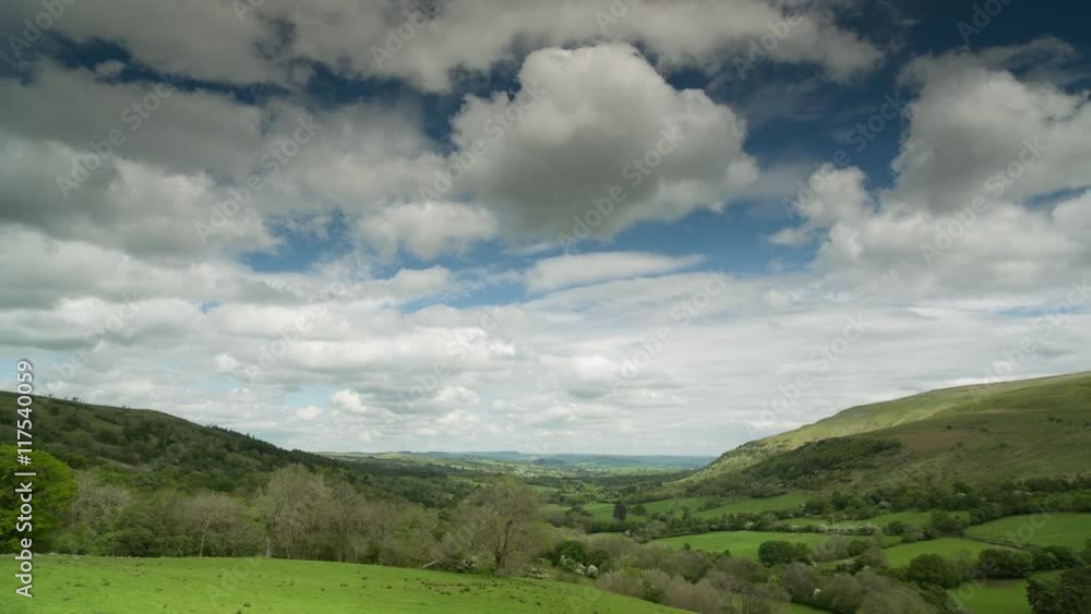 countryside scenery in wales summer's afternoon