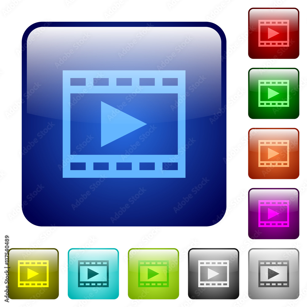 Color play movie square buttons