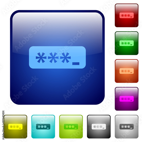 Color typing password square buttons