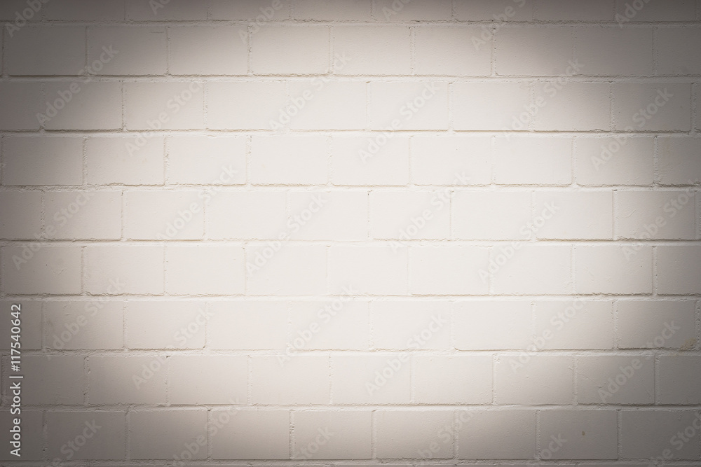 White brick wall background with vignette White brick wall background with vignette