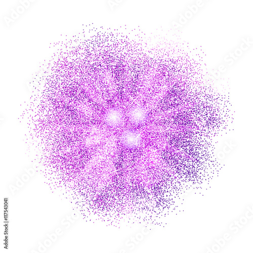 Violet glitter splash on white background. Vector illustration.