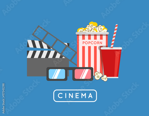 Popcorn food vector illustration. Popcorn in bucket. Big popcorn
