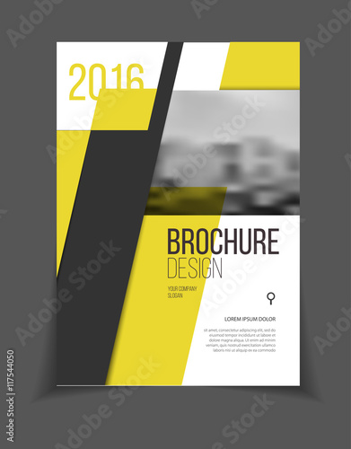 Annual report vector illustration. Brochure with text. A4 size c