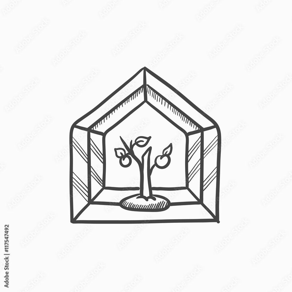 Greenhouse sketch icon.