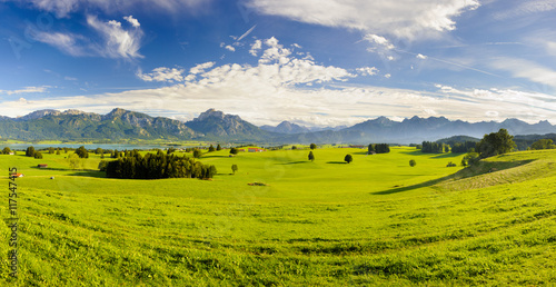 Panorama Landschaft am Forggensee in Bayern im Allgäu