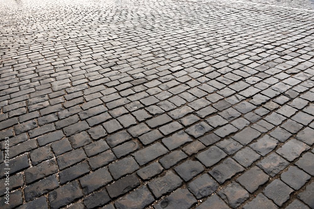 Paving stone street in Moscow