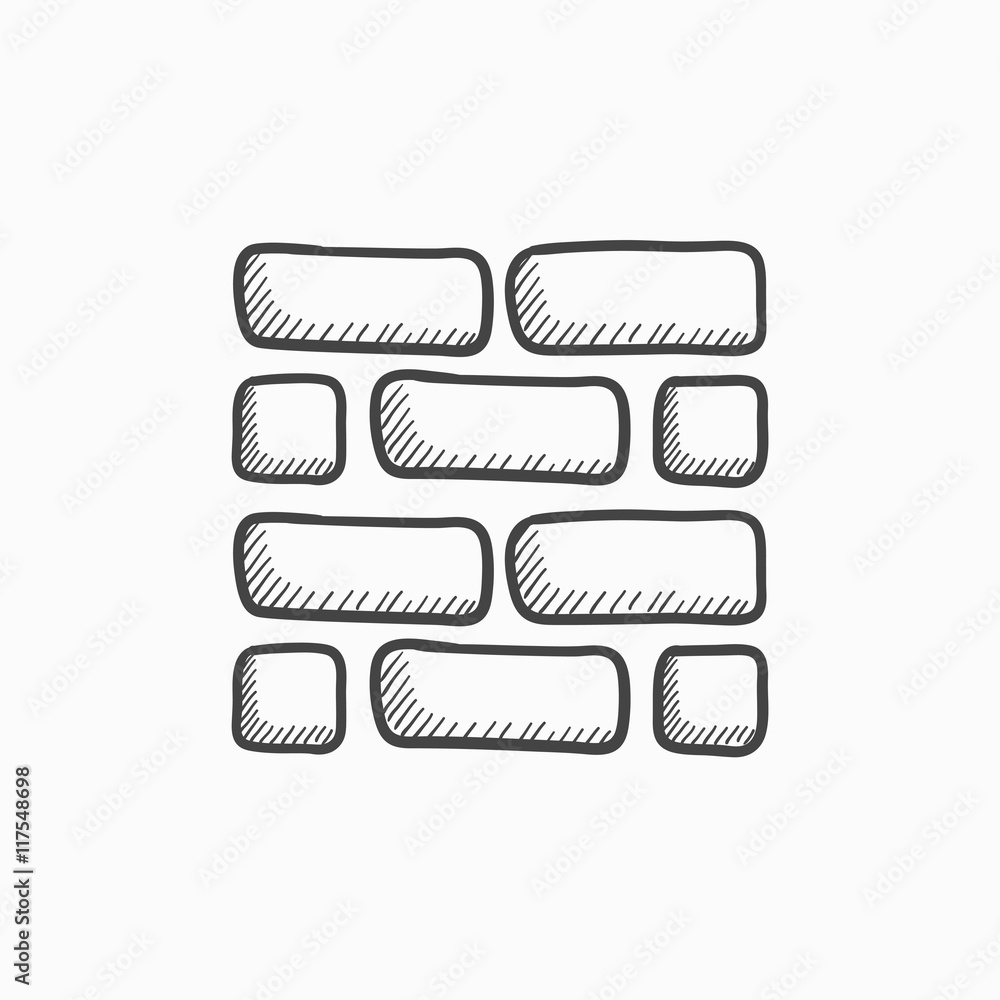 Obraz premium Brickwall sketch icon.