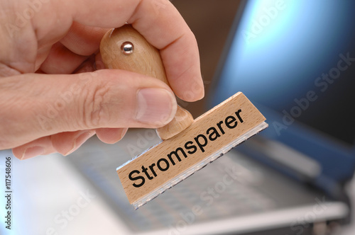 Stromsparer markiert auf Stempel