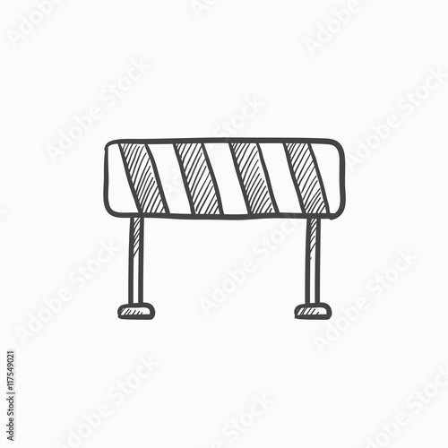 Road barrier sketch icon.