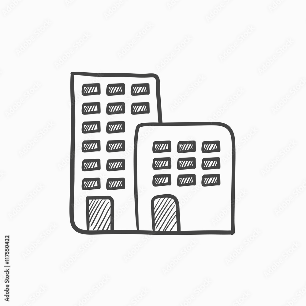 Factory sketch icon. Factory sketch icon.