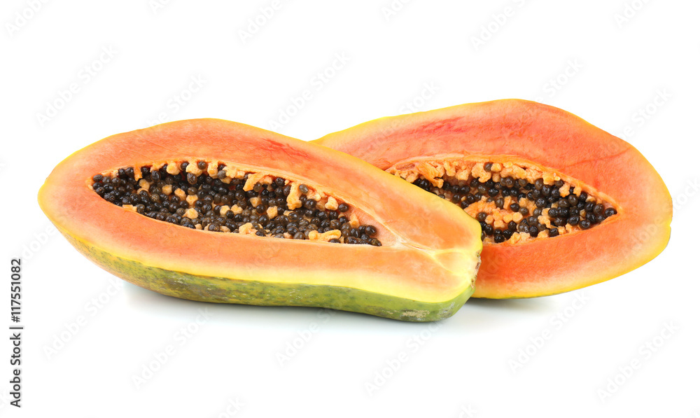 Papayas, isolated on white