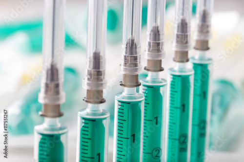 Foto plain medical syrenges background